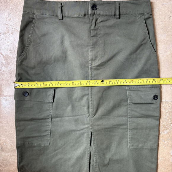 Jason Wu Utility Maxi Cargo Skirt Size M Front Slit Green Minimalist, Street - Picture 5 of 9
